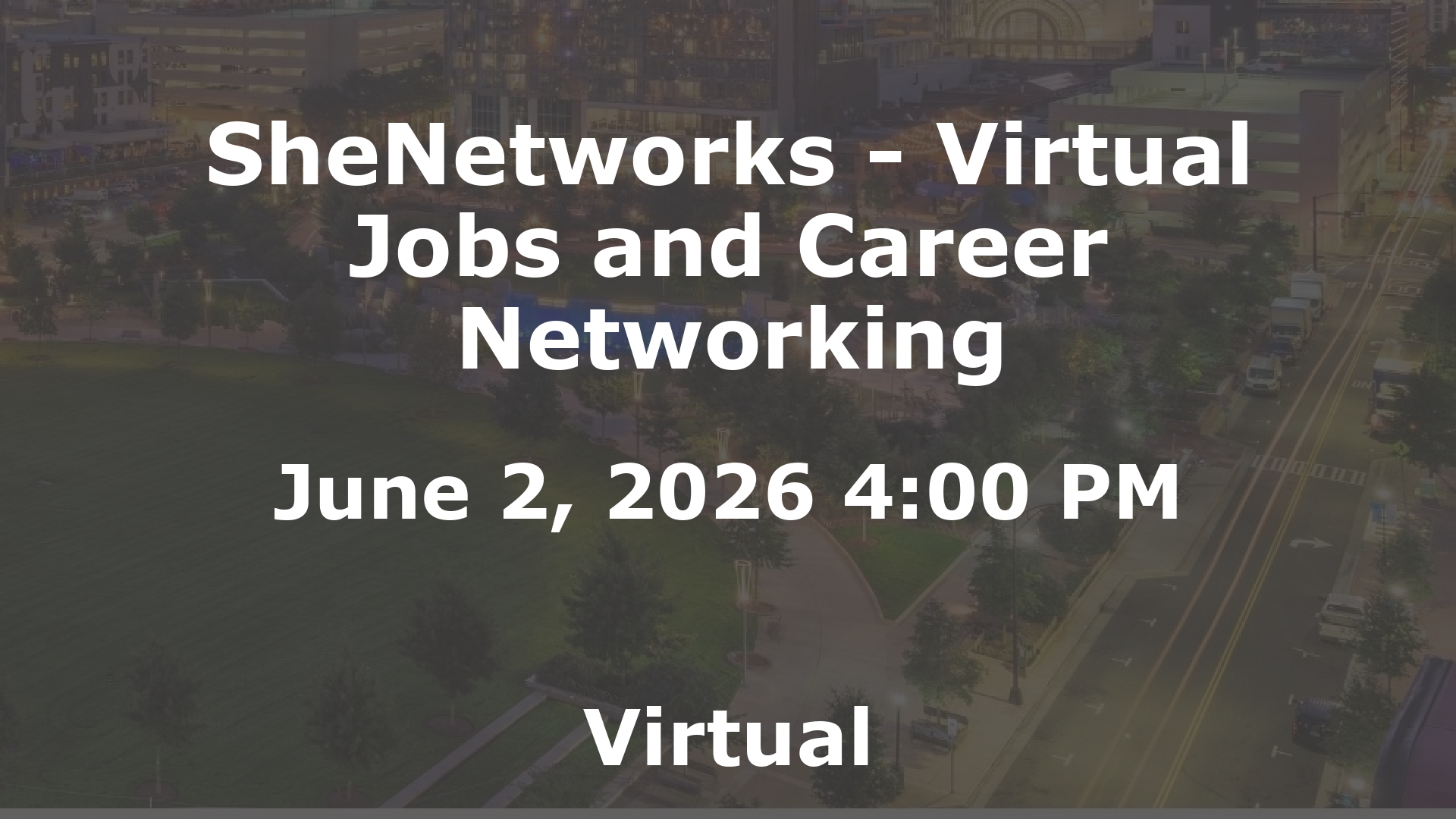 SheNetworks - Virtual Jobs and Career Networking event image